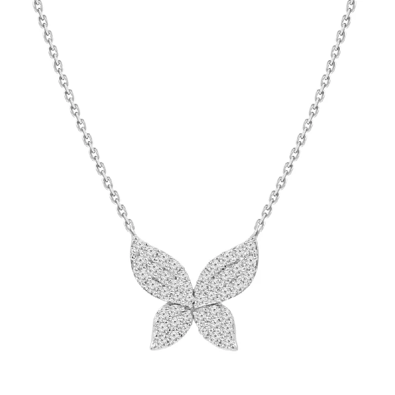 Spinel necklaces-18k Pave Diamond Butterfly Pendant Necklace