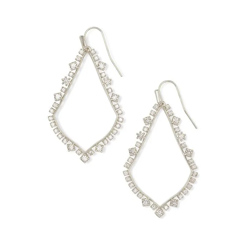 Flat knot earrings-Kendra Scott | Sophee Crystal Drop Earrings in Silver