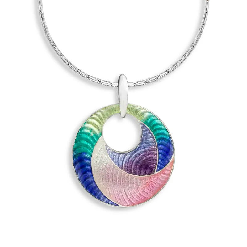 Plated silver necklaces-Nicole Barr Multi SS Pink Rio Circle Necklace