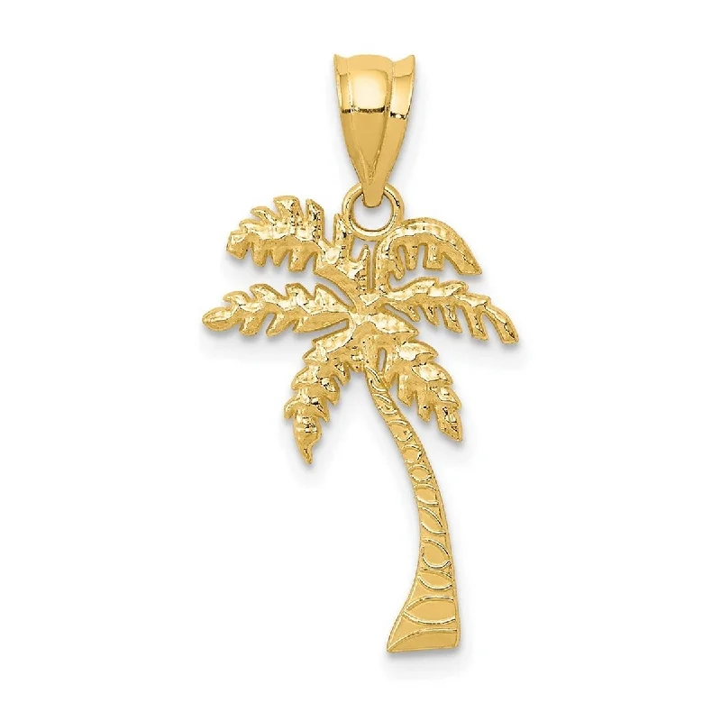 Joy charm necklaces-Curata 14k Yellow Gold 18" Palm Tree Pendant Necklace