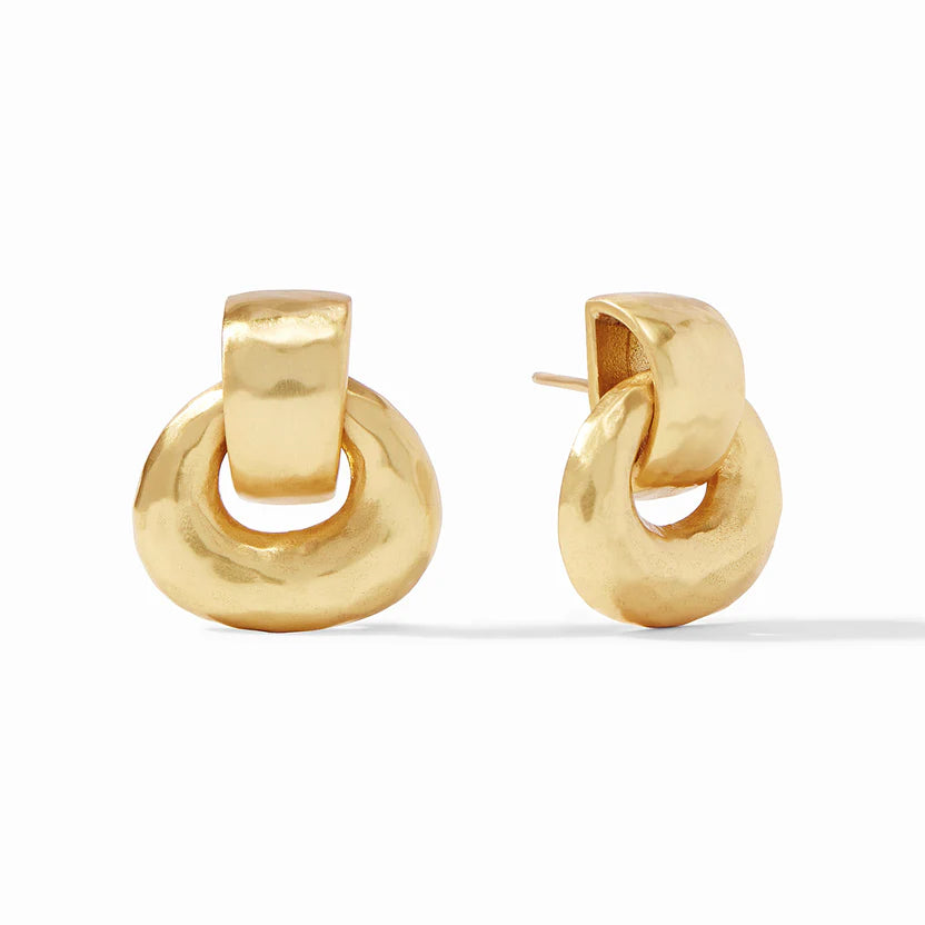 Wide tier earrings-Julie Vos | Avalon Demi Doorknocker Earrings in Gold