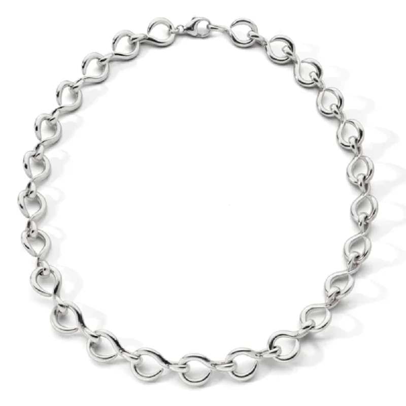 Wave pattern necklaces-MRK "The Twist" Sterling Silver Premier Infinity Necklace