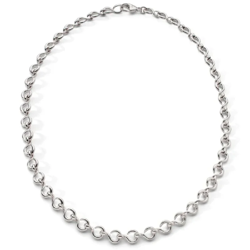 Fine bead necklaces-MRK "The Twist" Sterling Silver Petite Infinity Necklace