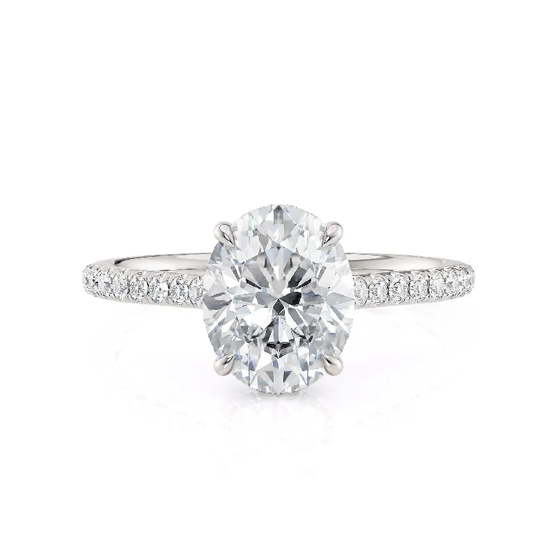 Fox motif engagement rings-Crown R749-2 Oval