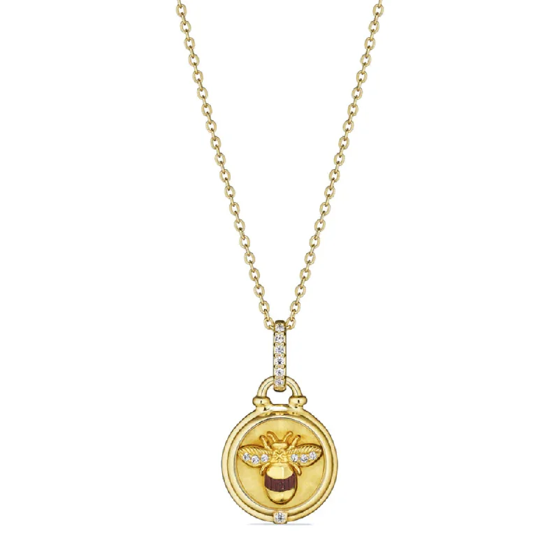 Engraved initial necklaces-Judith Ripka Little Luxuries Bumble Bee Necklace