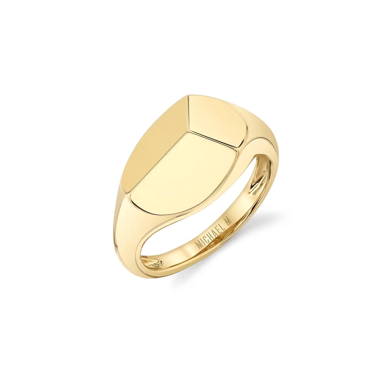 Sleek modern engagement rings-Carve Signet Ring