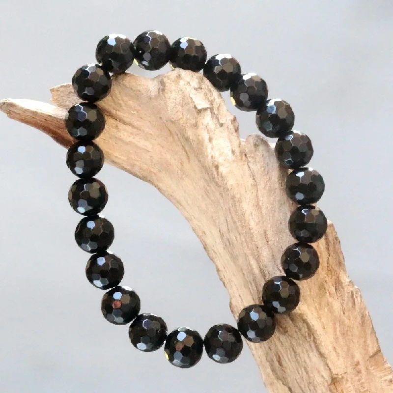 Tiny wing bangles-Handmade Onyx 'Black Lava' Bracelet (Indonesia)