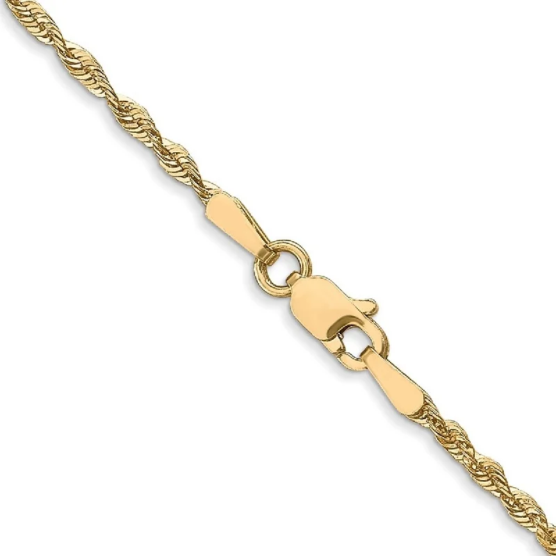 Chunky gem bangles-Curata 10k Yellow Gold Solid Polished Lobster Claw Closure Valu plus 1.5mm Sparkle Cut Lightweight Chain Bracelet