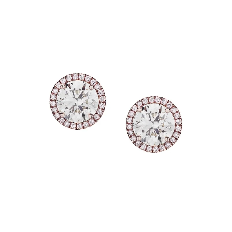 Topaz stud earrings-DIAMOND HALO STUD EARRINGS