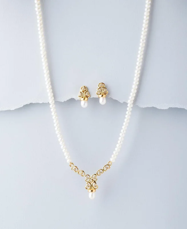 Crystal-twisted necklaces-Exquisite Real Pearl Necklace Set