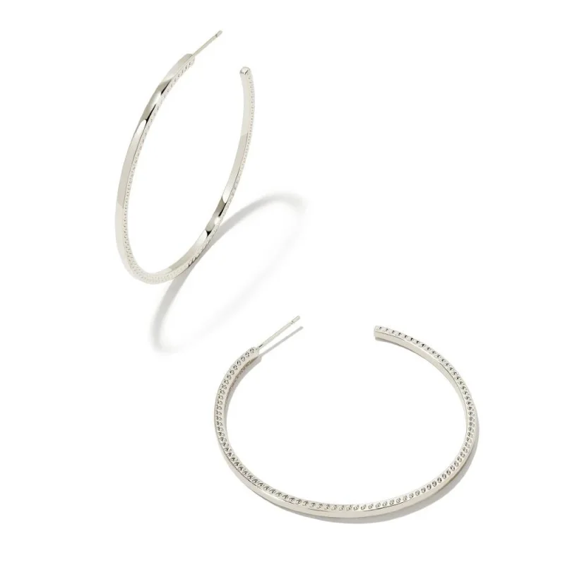 Silk cord earrings-Kendra Scott | Sylvie Large Hoop Earrings in Silver