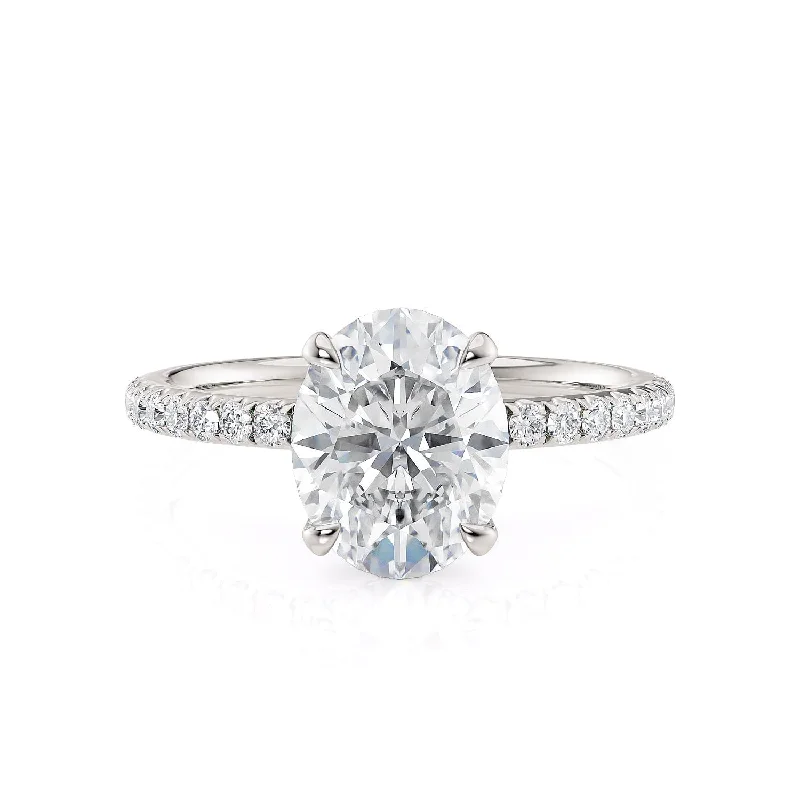 Oval cut engagement rings-Crown R706-2 Oval