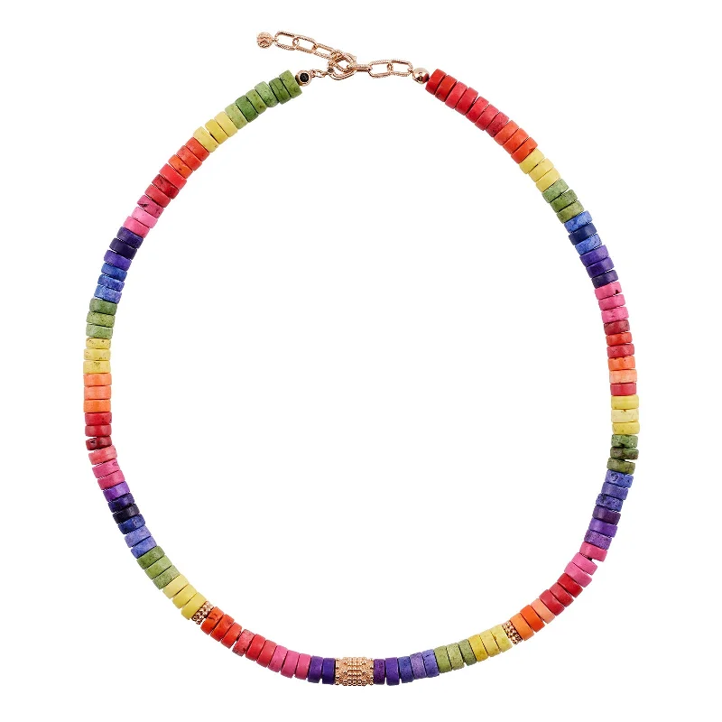 Thin enamel necklaces-California Beaded Necklace