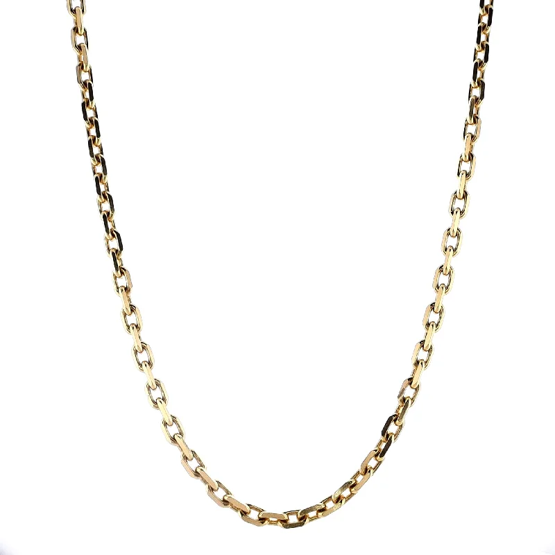 Cultured pearl necklaces-Estate 18k Yellow Gold Interlocking Rectangular Linked Necklace 19.5"