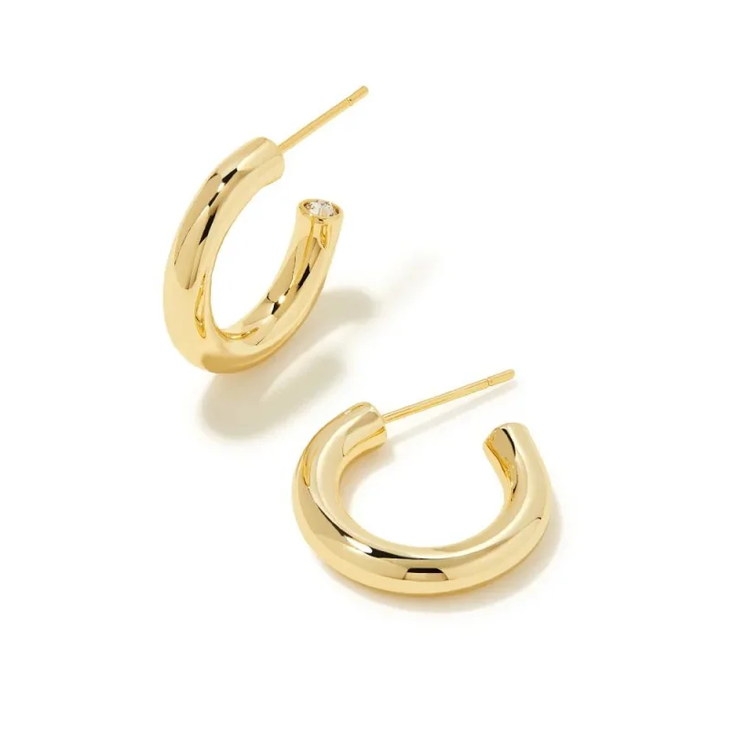 Patina brass earrings-Kendra Scott | Colette Huggie Earrings in Gold