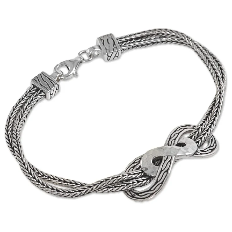 Gem link bangles-NOVICA Handmade Sterling Silver 'Infinity Mosaic' Bracelet (Indonesia)