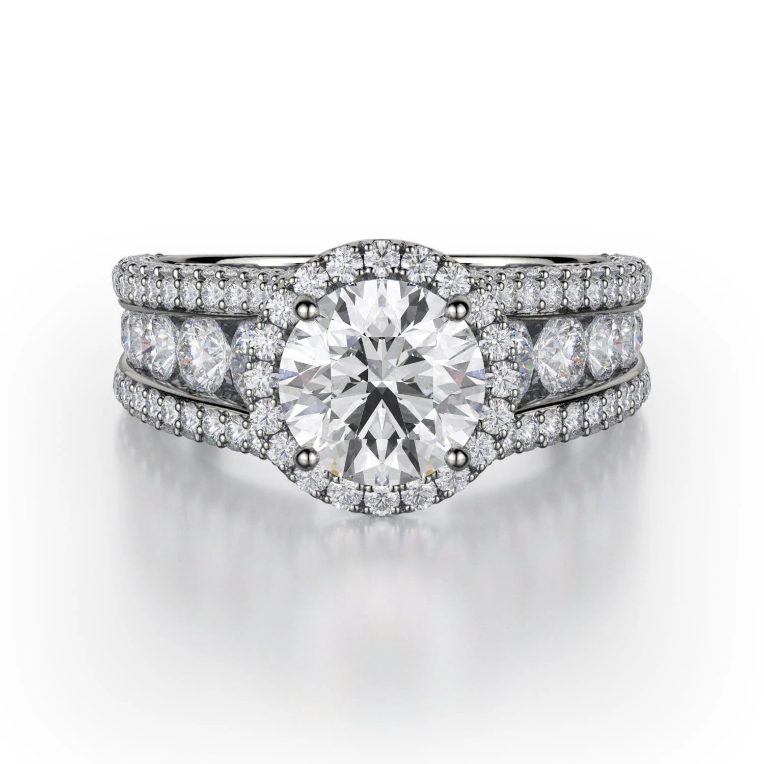 Moon theme engagement rings-Loud R769-4