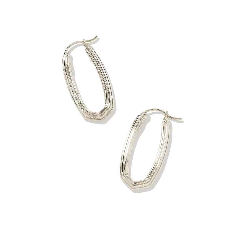 Sleek art earrings-Kendra Scott | Heather Hoop Earrings in Silver