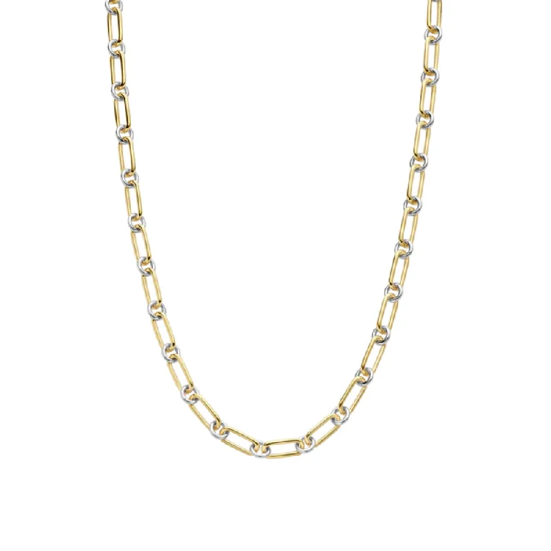 Layered link necklaces-Ti Sento Two-Tone Chain Link Necklace