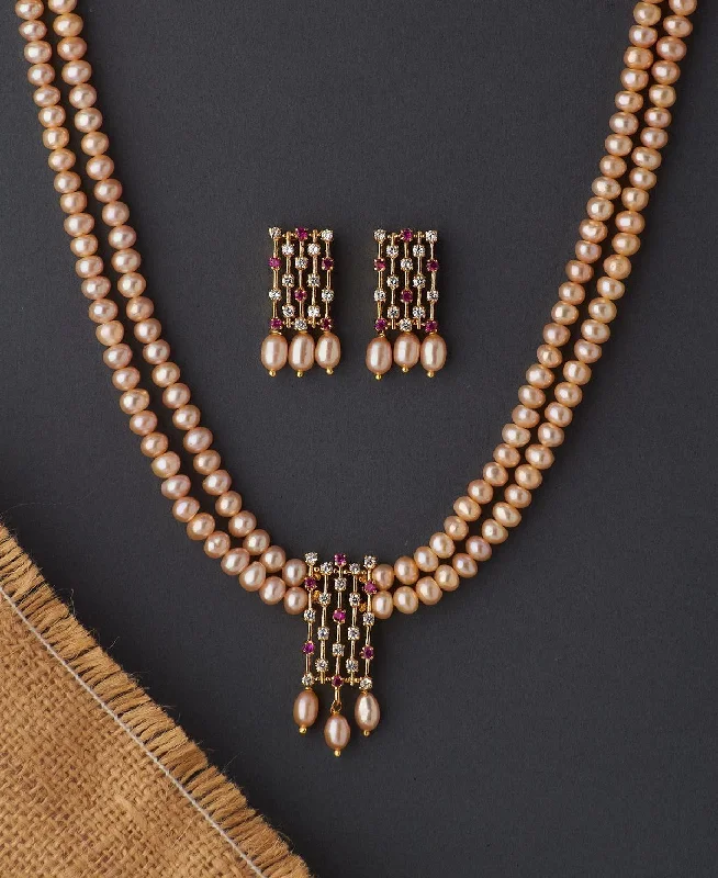 Smooth pendant necklaces-Exquisite Real Pearl Necklace Set