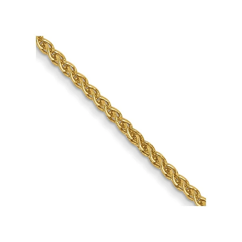 Oval gem bangles-Curata 14k Yellow Gold Lobster Claw Closure 1.1mm Solid Polished Spiga Chain Bracelet