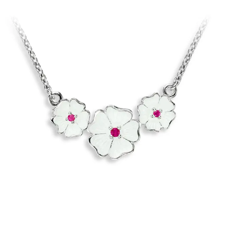 Amethyst pendant necklaces-Nicole Barr White Cherokee Rose Necklace