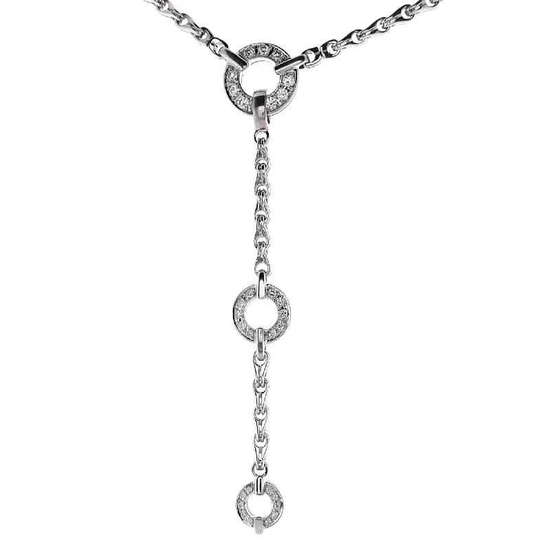 Layered link necklaces-Estate Di Modolo 18 Karat White Gold Convertible Necklace "Tempia" Diamond Necklace