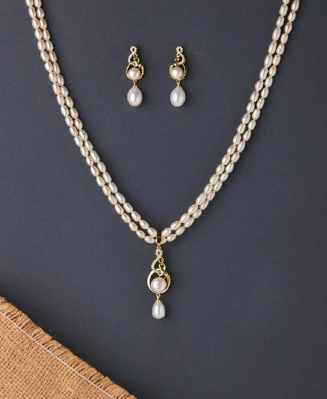 Lapis stone necklaces-Elegant Real Pearl Necklace Set