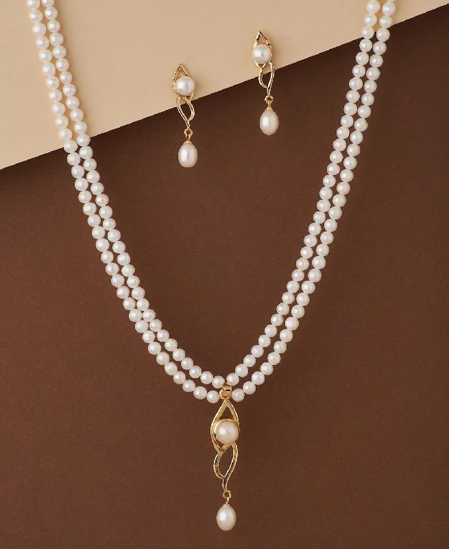 Fine bead necklaces-Elegant Real Pearl Necklace Set