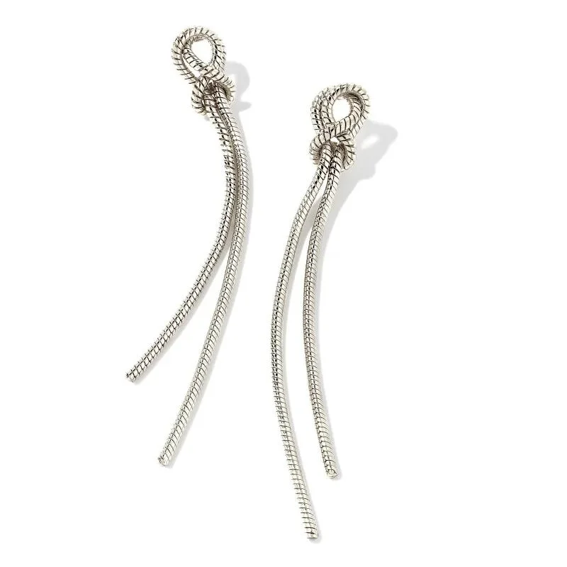 Coiled cord earrings-Kendra Scott | Annie Linear Earrings in Silver