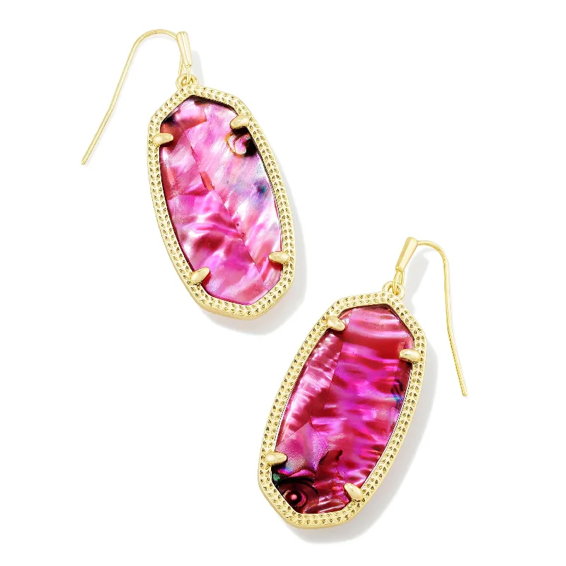 Pure stud earrings-Kendra Scott | Elle Gold Drop Earrings in Light Burgundy Illusion