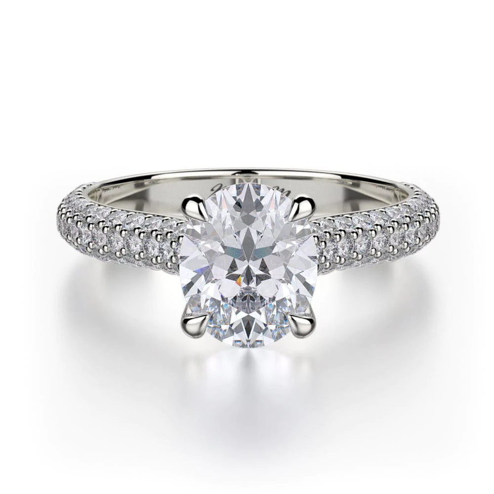 Minimalist band engagement rings-Crown R708-2