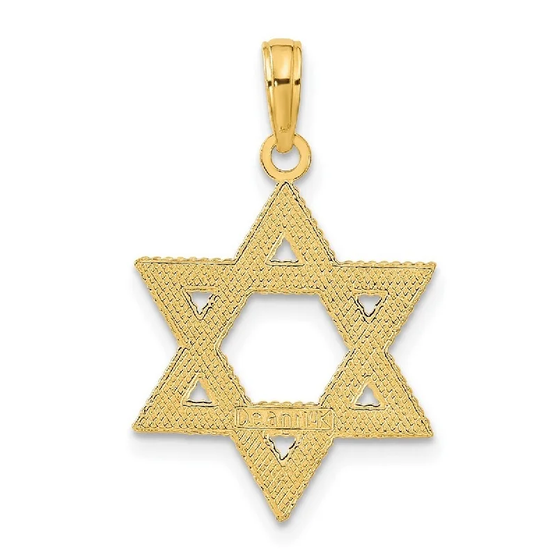 Emerald gem necklaces-Curata 14k Yellow Gold 18" Solid Star of David Pendant Necklace - 19x17mm