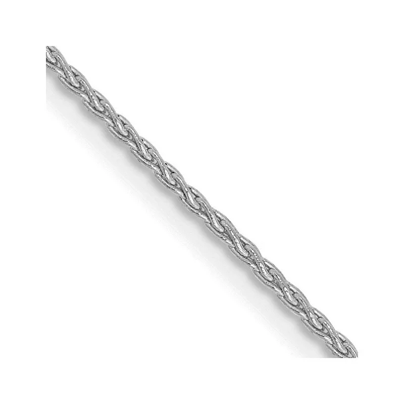 Bead charm bangles-Curata 14k White Gold 10" 1.2mm Parisian Wheat Chain Ankle Bracelet (Lobster-claw)