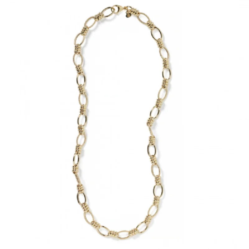 Bold art necklaces-14k Gold Fancy Link Necklace