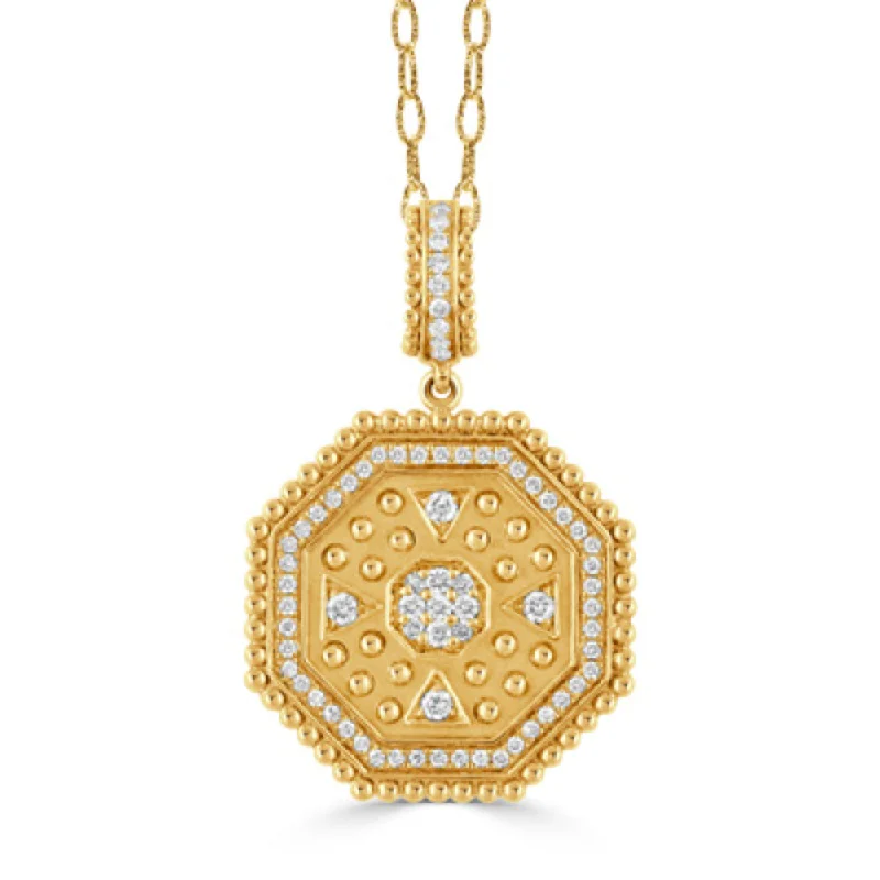 Agate gem necklaces-18k Byzantine Diamond Pendant Necklace