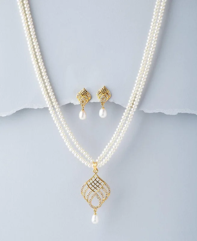 Multi-layer necklaces-Elegant Pearl Necklace Set