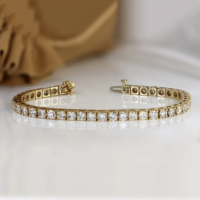 Crystal-twisted bangles-Auriya 10 carat TW Round Diamond Tennis Bracelet 14k Gold 9-inch