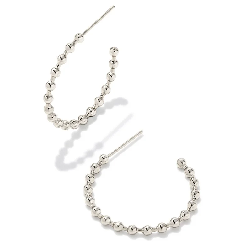 Light clay earrings-Kendra Scott | Oliver Silver Hoop Earrings