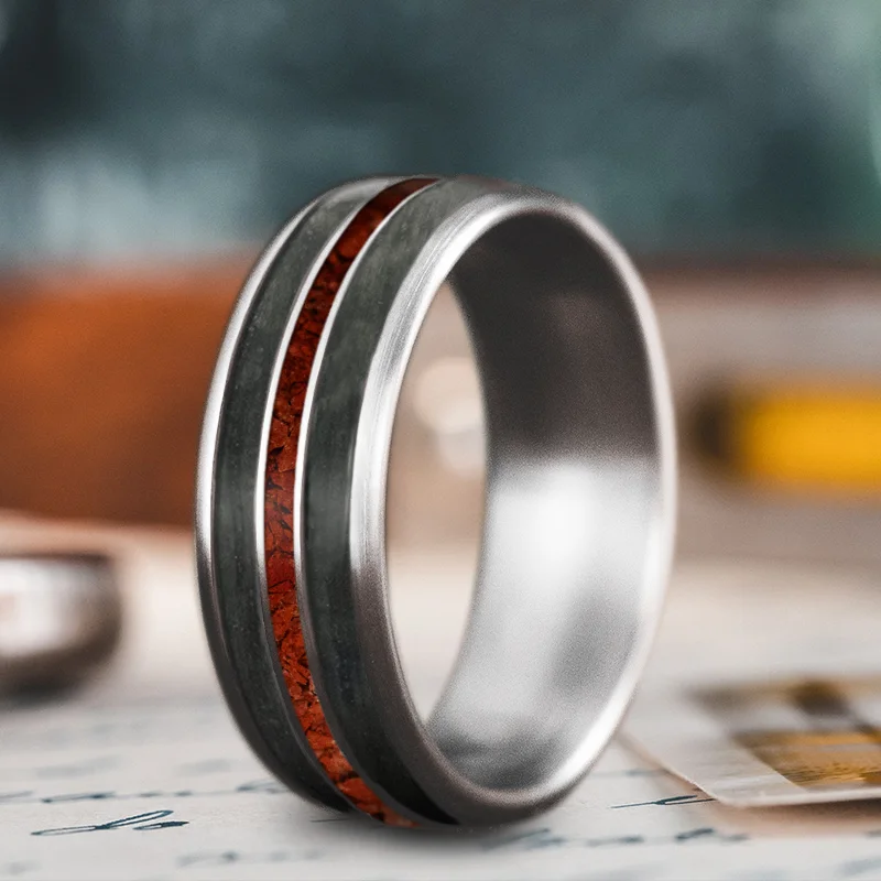 Custom Design - 3-Inlay Narrow Center Ring fwktTKZElGmBPWqNrDxdp0lS