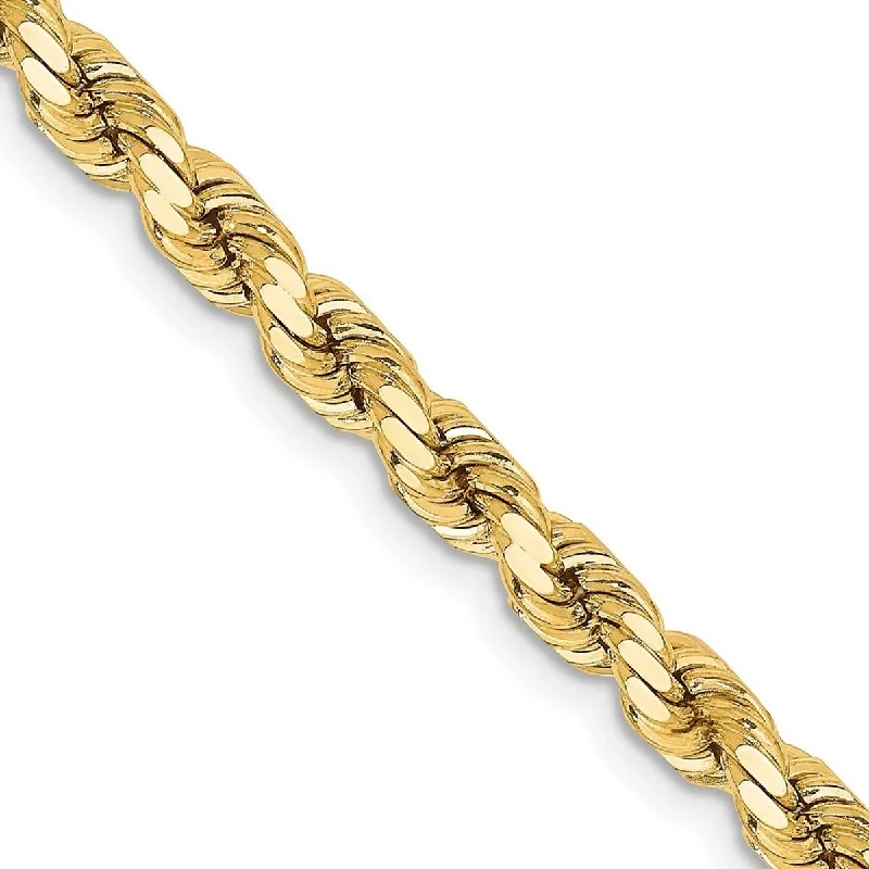 Glossy cuff bangles-Curata 14k Gold 4.25mm Sparkle Cut Rope Chain Bracelet