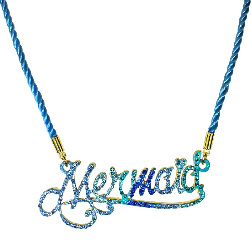 Lustrous pearl necklaces-Mermaid Magic Cord Necklace (Goldtone)