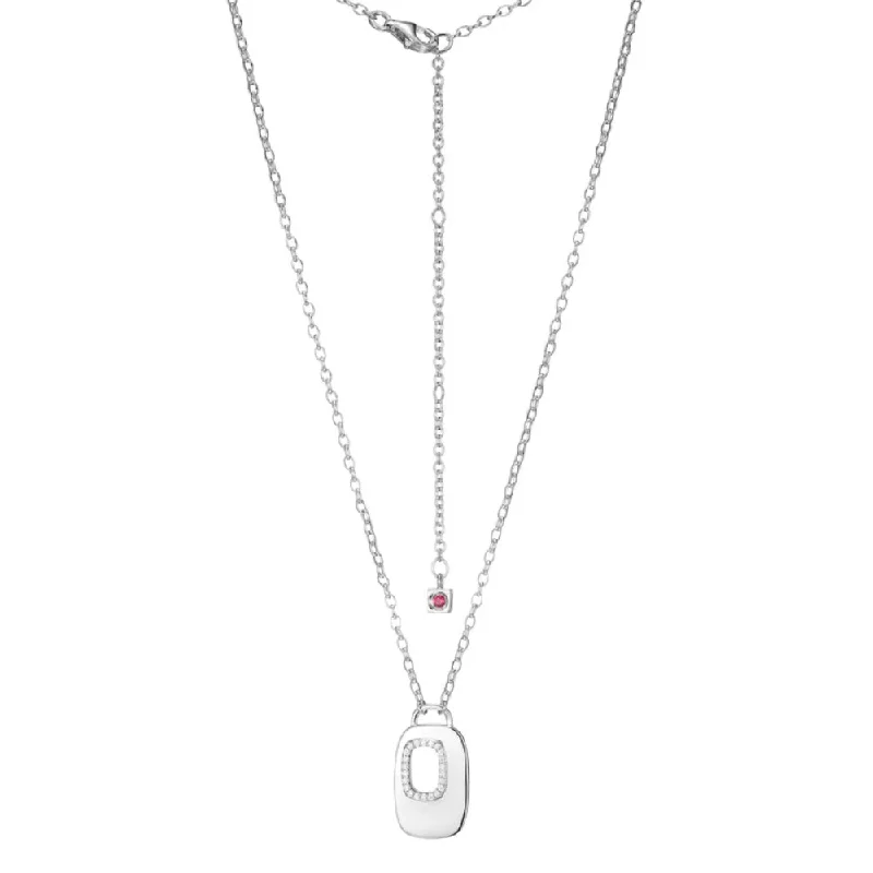 Sleek design necklaces-Elle Sterling Silver "Lookout" Rectangular Drop Necklace