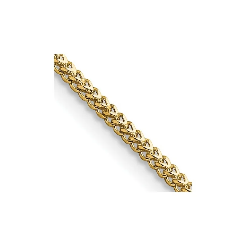 Bead row bangles-Curata 14k Yellow Gold Solid Polished 1.3mm Franco Chain Bracelet Lobster Claw