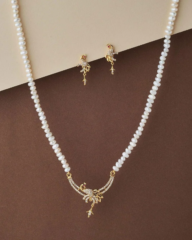 Cultured pearl necklaces-Elegant Real Pearl Necklace Set