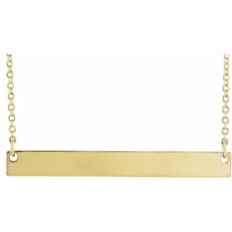 Thin filigree necklaces-Curata 14k Yellow Gold 34x4mm 18 Inch Polished Bar Necklace