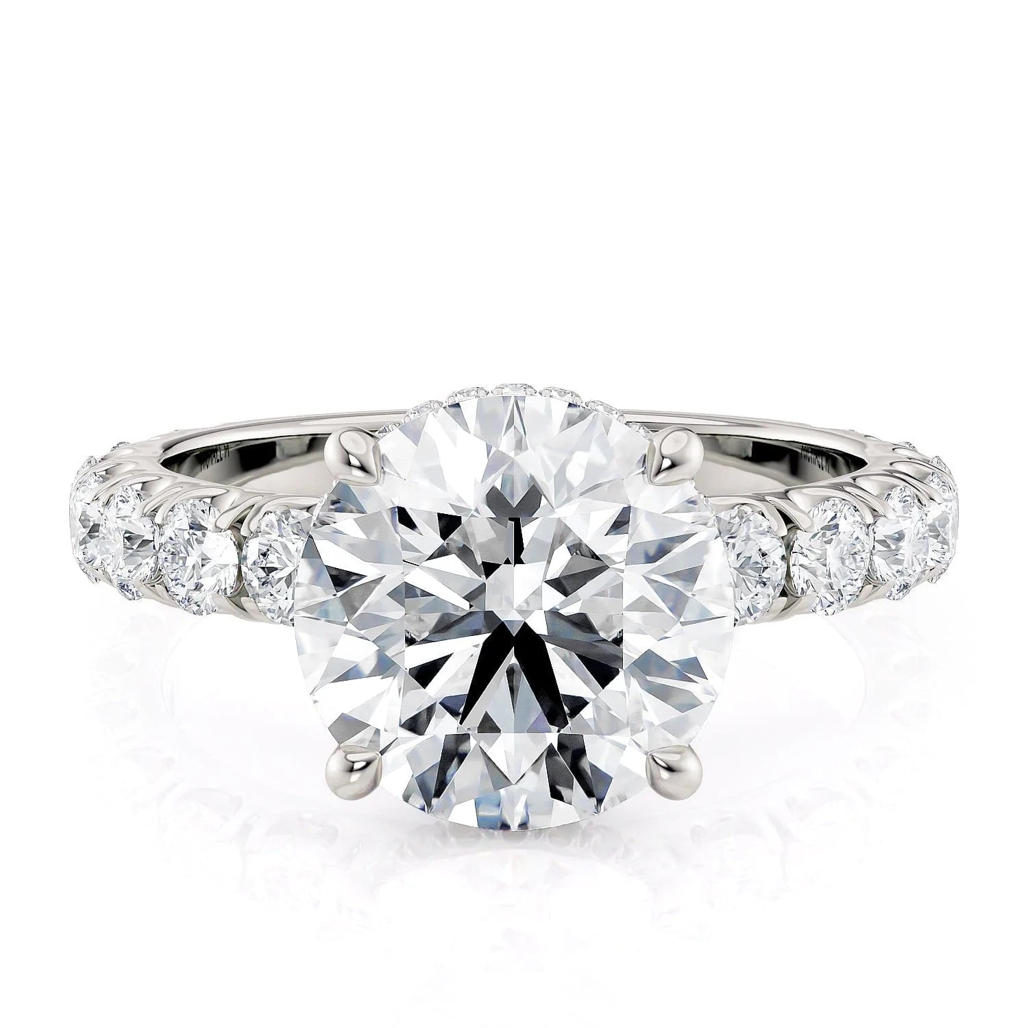 Pure star engagement rings-Crown R793-3