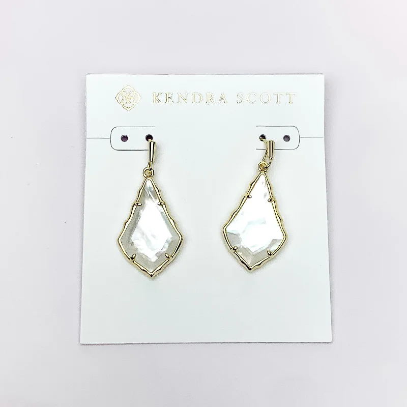 Pure star earrings-Kendra Scott | Small Faceted Alex Gold Drop Earrings in Ivory Illusion