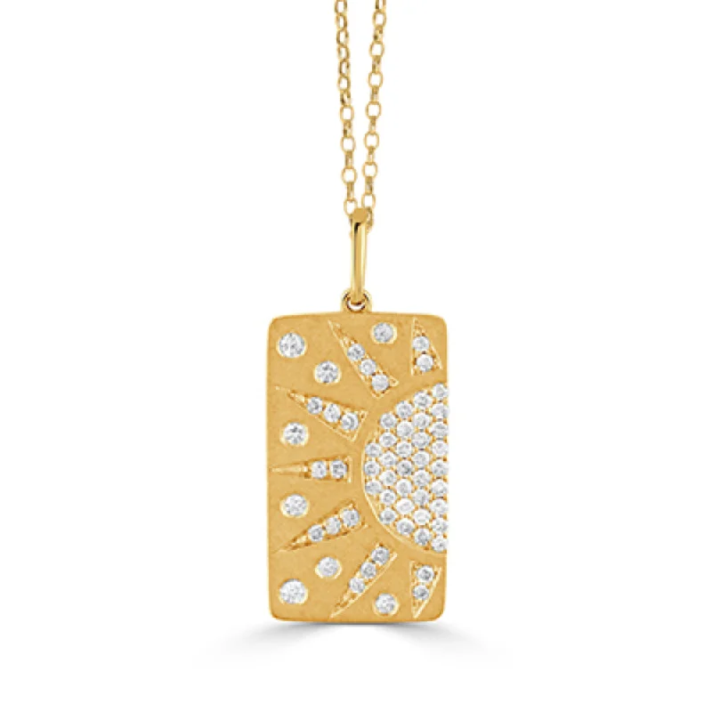 Crystal-twisted necklaces-18k Diamond Starburst Pendant Necklace