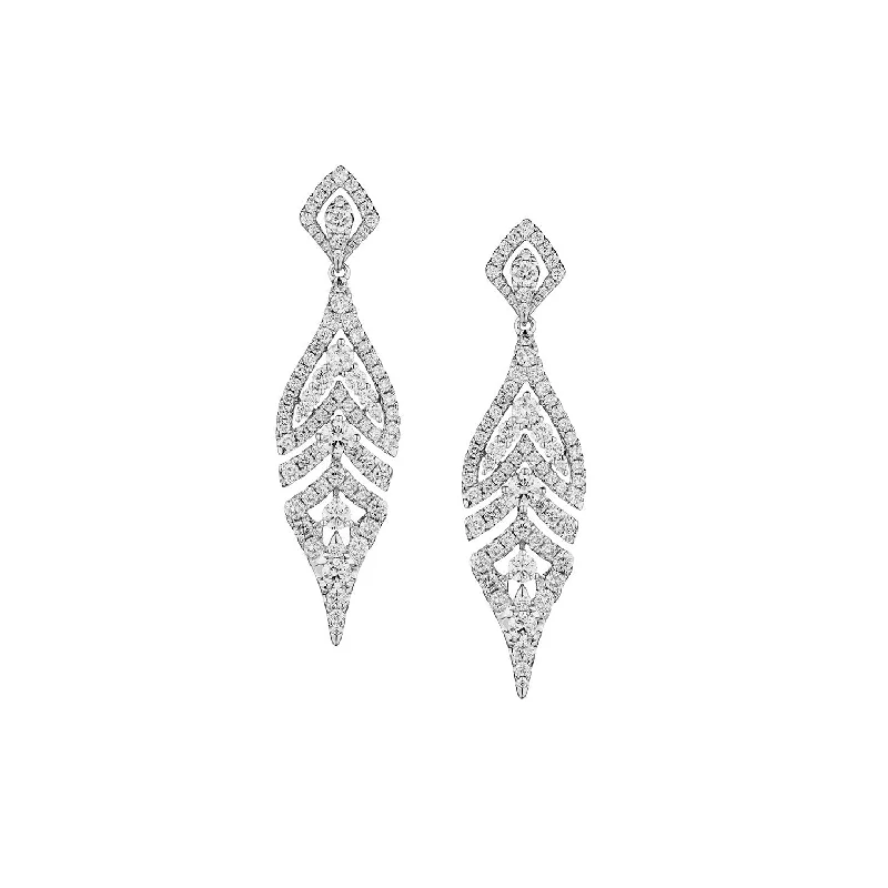 Solid ring earrings-DIAMOND DROP EARRINGS